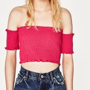 Zara off-the-shoulder crop top
